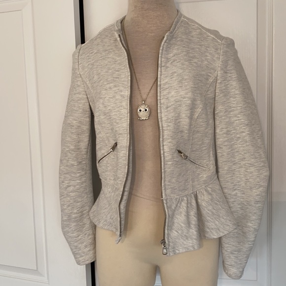 Zara trafaluc peplum zip sweater size small - Picture 2 of 10